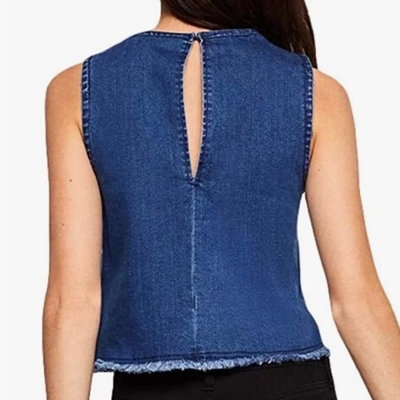 BCBG Frayed Edge Denim Tank Top - Picture 5 of 8